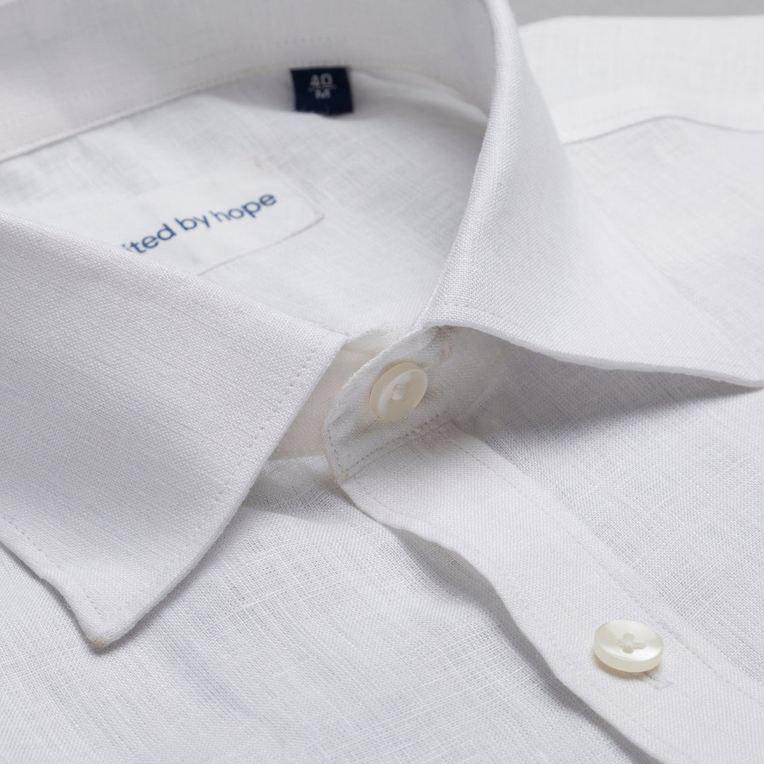 giza-cotton-shirts-for-men - White Linen Shirt - United by Hope